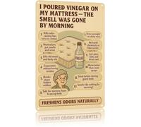 Metal Tin Sign I Poured Vinegar On My Mattress The Stain Was Gone By Morning Creative Funny Wall-Art for Kitchen Living Room Office Garage Man Cave 8 X 12 in
