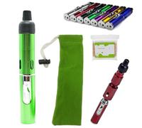 Metal Tobacco Pipe Aroma Lighter with Volcanic Rock, Multi-Purpose Portable Torch Ligters, Handheld Metal All-in-One Tube, Detachable Refillable Butane Pipe Lighter for Camping Outdoor BBQ Hiking