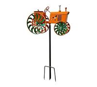 Metal Tractor Windmill Spinner - Outdoor Rotating Yard Decor, Weather Resistant Farmhouse Wind Spinner Stake for Patio Lawn Flower Bed Balcony | Rustic Garden Landscape Ornament