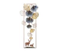 Metal Wall Decor, Creative Handmade Ginkgo Biloba Metal Wall Sculpture Art Decorative for Nature Home Art Decoration & Kitchen Gifts, Hanger Loops on Back, 130X56cm/51x22Inch