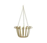 Metal Wall-Mounted Hanging Plant Holder - Small Gold Basket Design for Home Decor & Indoor Garden Display