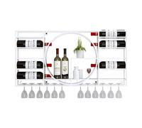 Metal Wall Mounted Wine Rack, Floating Bottle Shelf for Kitchen Bar Decor, Modern Black Storage Organizer, 35.4x4.3x16.5in