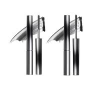 Metal Wand Mascara,3D Doll Curling Eyelash Iron Mascara - Strong, Natural Thickening, Lengthening, Long Lasting Bristleless, Non-Clumping, Smudge Proof (Black 2pcs)