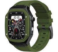 Metal Watch Case+Rubber Watch Band,For Series 8/7 45mm 6/5/4 SE 44mm DIY,Silicone Watch Strap Stainless Steel Case Modification Kit
