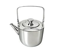 Metal Water Teapot - Hot Fluid Pitcher, Boiling Coffee Jug,Integrated Strainer Lid | Overhead Loop Grip, Workplace House Cafeteria Canteen Outdoor Backpacking Specialised Infusing Warm Liquid Units