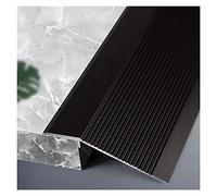 Metal Waterproof Commercial Transition Pieces Reducer,Uneven Flooring Transition Strip for Threshold Less Than 4.5cm, Heavy Duty Cuttable Floor Edge Trim(Black,110cm/43.3in)