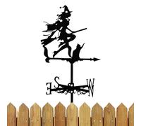 Metal Weather Vane Witch Design - Weather Vane Roof Mount - Precise Rotating Wind Direction Indicator Weatherproof For Front Yard Backyard Park Decoration Outdoor Art Sculpture For Seasonal Design