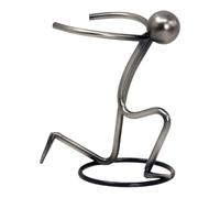 Metal Wine Racks Countertop - Black/Silver, Desk Decor Sparkling Bottle Stand For Bartender, 4 Tier, 12 Inch Height, 8 Inch Depth, Sturdy Steel | Collector, Entertainer, Homeowner, Dinner Party,