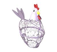 Metal Wire Chicken Egg Basket, Metal Wire Farmhouse Storage Holder Organizer, Rustic Egg Collecting Basket Design, Durable Open Air Kitchen Storage Rack for Fresh Eggs Fruit Vegetable Snack Gathering