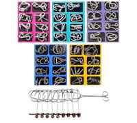 Metal Wire Puzzle Set, 7.09x5.51 Inches Educational Mind Test Game Toy | Unlock Interlock Game,for Home Office School Travel Kids Teens Adults Challenge Party Favors