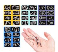 Metal Wire Puzzle Set - Iron Link Unlock Interlock Game, Chinese Ring Magic Trick Toy, Metal Wire Puzzle, Metals Puzzles Set, Brain Teaser Metals Puzzles Sets For Students Children Adults Home Party
