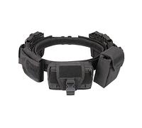 Metalakaer Cinturón táctico 5 en 1 con bolsillo para cartucho, bolsillos para accesorios, multifuncional, de nailon Molle, desmontable, ajustable, cinturón táctico equipado, color negro, Black, M