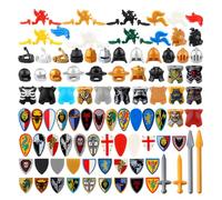 Metalakaer Juego de armas militares, escudos, armadura, juego de armas, 60 piezas, soldados medievales