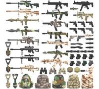 Metalakaerr Accesorios de armas militares, bloques de construcción, incluye palas, granadas de mano, binoculares, mochilas para equipos de soldados del ejército, compatibles con las principales marcas