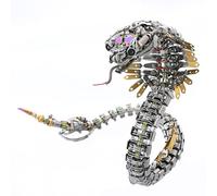 Metalakaerr Juego de maquetas de serpiente de metal 3D, modelo mecánico de serpiente Viper Cobra, Steampunk, serpientes realistas, rompecabezas 3D para construir, regalo creativo (1000 + PCS)