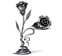 MetalArt Rosa de Hierro forjada a Mano (Rosa de Hierro + Base de Acero)