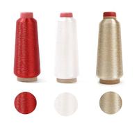Metálico Bordado Máquina Hilo, RoadLoo 3 Piezas Hilo de Bordar a Máquina de Poliéster Ideal para Bordar Mano Acolchar Máquina Remallado y Bordado Costura Decoración de Navidad (B)