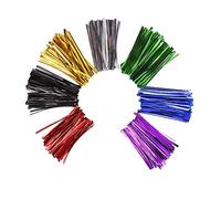 Metálico Lazos de Torcedura,700 Piezas Precintos Metálicos Giro Lazos de Pan de Oro Corbatas Metálicas Alambre Decorativo para Bolso de Celofán Selladores de Bolsa de Plástico Alambre 7 Colores