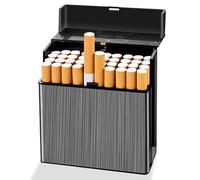 Metálico Pitillera, Caja de Cigarrillos de Acero Inoxidable, Capacidad para 40 Cigarrillos, Retro Pitillera, Pitillera Hombre, para señoras Hombres Mujeres Estuches de cigarrillos pequeños