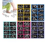 Metálicos Juegos Mentales | 40 Piezas Juego Mental Portátil - Prueba De Ingenio Y Habilidad - para Niños y Adultos Fiestas Viajes Hogar Oficina Colegio y más