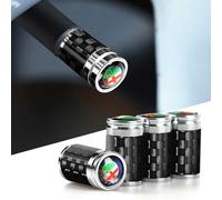 Metálicos Tapa de Válvula para Alfa Romeo Stelvio, 4 Piezas Tapones Rueda Coche Antirrobo Tapones Válvula Aluminio Neumáticos para Coche Moto Bicicleta