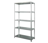 Metalkas BR-ECO Estantería de almacenamiento con 5 estantes, 177 x 90 x 40 cm, estantes ajustables en altura, hasta 350 kg, estantería para cargas pesadas, sótano, taller, galvanizado, de metal, color