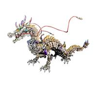Metalkitor Rompecabezas de Metal 3D - Kit de Modelo de dragón Chino Grande - Rompecabezas mecánico de Metal - Adorno de Escritorio de Bricolaje - Montaje de Dinosaurios Artesanía Brain Teaser -