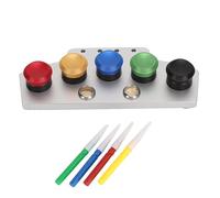 Metall-Uhrenöler-Set mit 5 Öltassen und Deckeln, Präzisionswerkzeug für Uhrenmacher zum Eintauchen in Schmiermittel, wiederverwendbares Zubehör für die Uhrenreparatur für Profis (Plato de aceite + 4