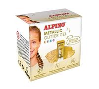 Metallic Glitter Gel Alpino Fiesta dorado formato unicolor de 6 unidades | Gel purpurina metalizado con base de color dorado| Purpurina líquida