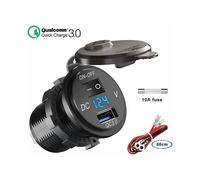 Metallic Marvel, cargador USB dual Quick Charge 3.0, toma de corriente para coche de 12 V, construcción avanzada de aleación de aluminio, solución