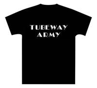 Metallic Silver Tubeway Army 1978 Period Text Logo - Gary Nu tee Round Neck Unisex Tops Men's 100% Cotton Short-Sleeve T-Shirts XXL