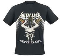 Metallica 40th Anniversary Forty Years Hombre Camiseta Negro XL 100% algodón Regular