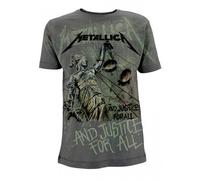 Metallica ... and Justice For All - Neon Backdrop Hombre Camiseta Gris Marengo S