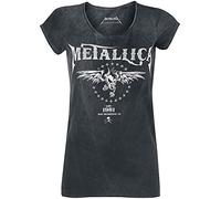 Metallica Biker Mujer Camiseta Negro/Gris 100% algodón Regular