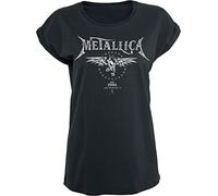Metallica Biker Mujer Camiseta Negro M 100% algodón Ancho