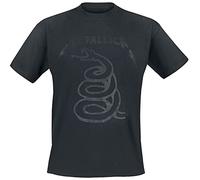 Metallica Black Snake Hombre Camiseta Negro 100% algodón Regular