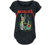 Metallica Bride of Frankenstein Guitar Mujer Camiseta Negro L 100% algodón Ancho