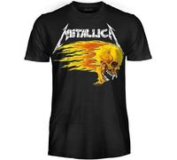 Metallica Camiseta Adulto Flaming Skull Algodón Oficial Original