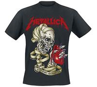 Metallica Camiseta Heart Explosive Band Logo Nuevo Oficial Hombre Negro, Negro, L