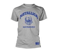 Metallica Camiseta College Crest Hombre Gris 90% algodón 10% poliéster Estampado frontal Talla S
