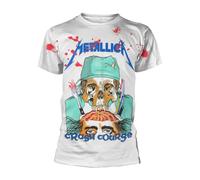 METALLICA - CRASH COURSE IN BRAIN SURGERY (ALL OVER) WHITE T-Shirt, Front & Back
