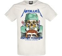 Metallica-Crash Course In Brain Surgery Amplified Vintage White XX T-Shirt NUEVO