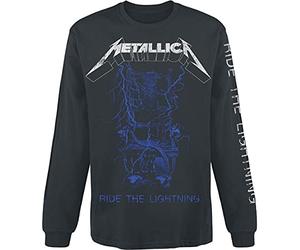 Metallica Fade Hombre Camiseta Manga Larga Negro M 100% algodón Regular