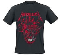 Metallica Heart Skull Hombre Camiseta Negro XL 100% algodón Regular