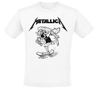 Metallica Hetfield Skates Hombre Camiseta Blanco M 100% algodón Regular