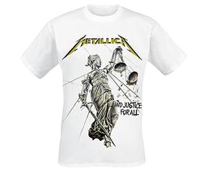 Metallica Justice Hombre Camiseta Blanco 100% algodón Regular