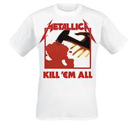 Metallica Kill 'Em All Hombre Camiseta Blanco S 100% algodón Regular