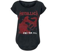 Metallica Kill 'Em All Shattered Mujer Camiseta Negro 100% algodón Ancho