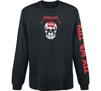 Metallica Kill 'Em All - Skull Hombre Camiseta Manga Larga Negro 100% algodón Regular