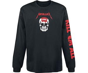 Metallica Kill 'Em All - Skull Hombre Camiseta Manga Larga Negro 100% algodón Regular